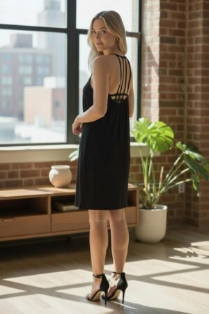 vestido de noche negro  (c1)