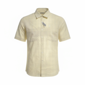 Camisa Manga Corta Amarilla a Cuadros - Paco Rabanne                            (10a)