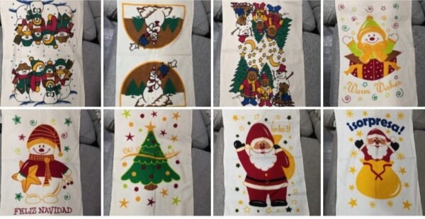 set  variado de 6 toallas de cocina secador paño de cocina estampado   ( de navidadad c1)