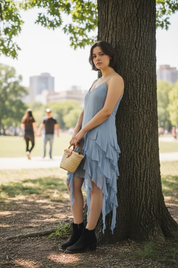 vestido juvenil azul (c1)